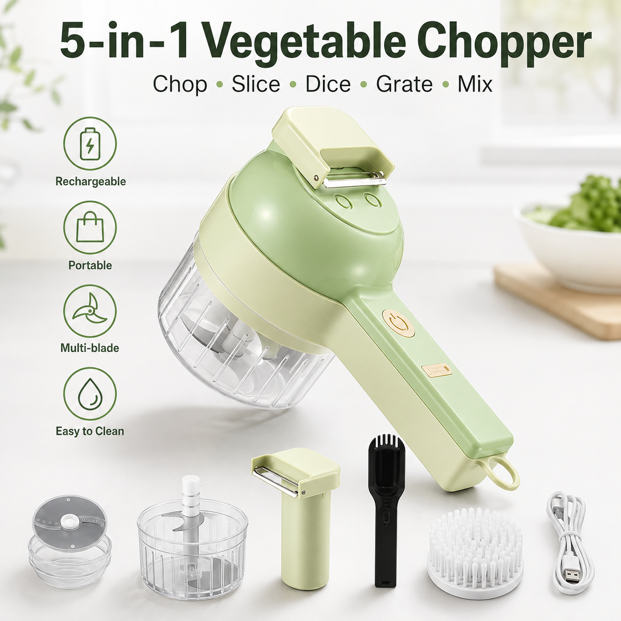 Rechargeable Hammer Food Chopper